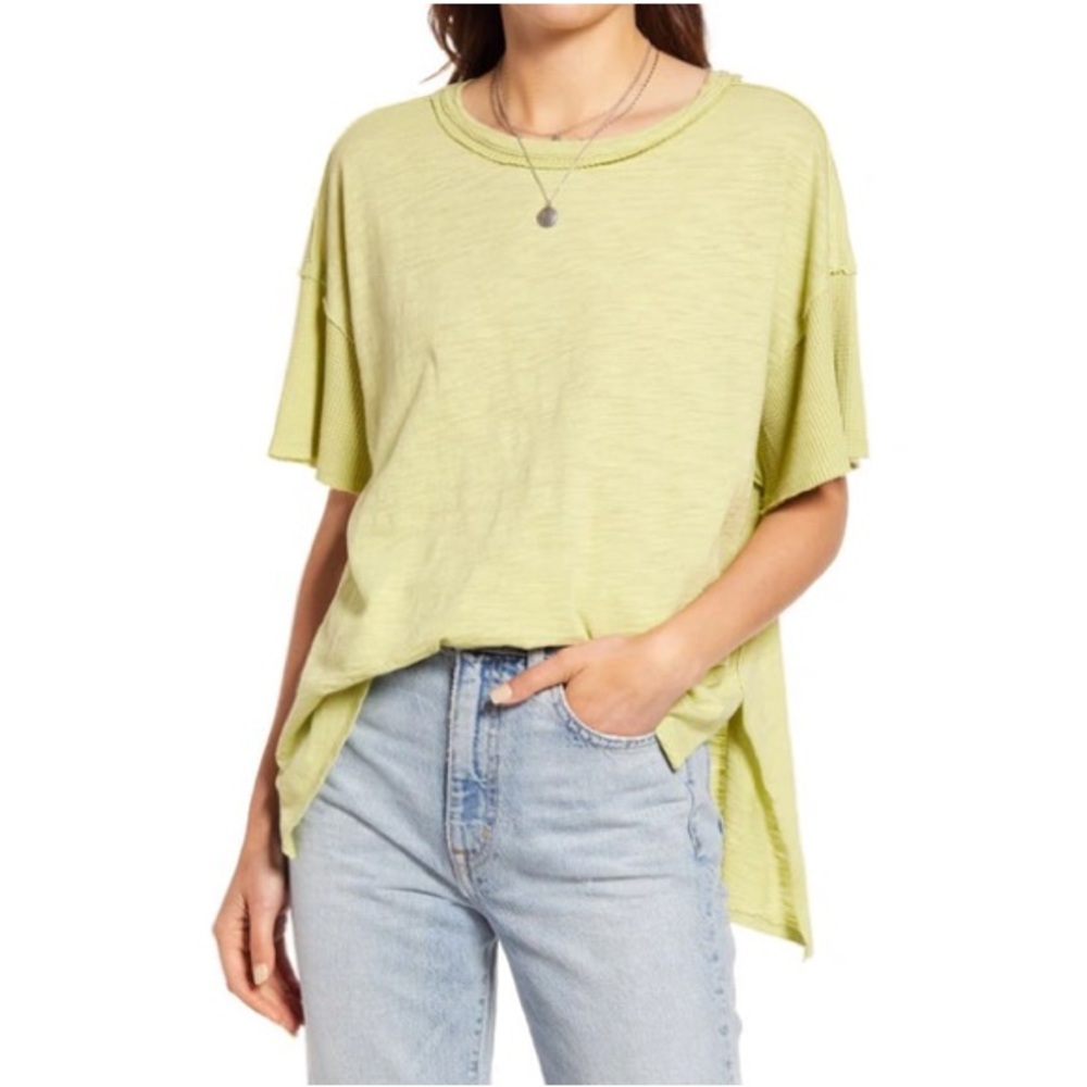 Free People We the Free Peace it Up Oversize T Shirt in Misty Path Flowy Sz Med